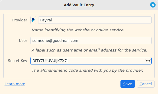 Add Vault Entry