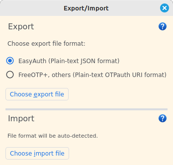 Export Dialog