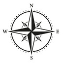 Compass rose showing the camera bearing